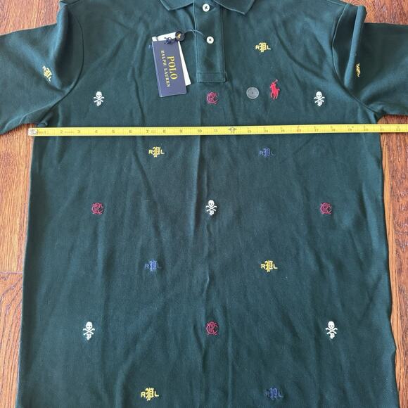 NWT Polo Ralph Lauren Custom Slim Embroidered Mens S Shirt Skull Halloween Goth - Picture 8 of 11